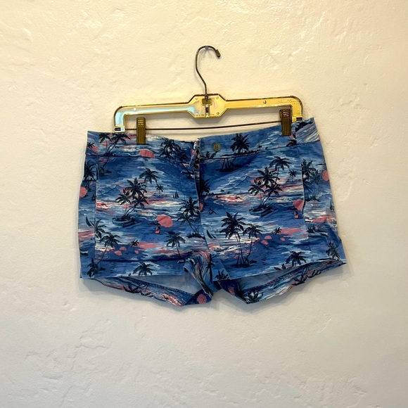 J. Crew women's tropical print stretch cotton shorts w hand pockets Size 10 - Picture 1 of 7